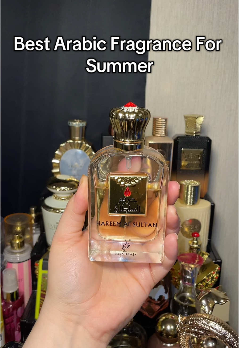 Want the best Arabic perfume for summer?? Hareem Al Sultan by Khadlaj is the way to go.  A combination of pineapple, peach, and a hint of musk, with a sweet dry-down.  @Khadlaj Perfumes  #perfumetok #perfumetiktok #perfumeinfluencer #microinfluencer #fragrancetok #fragrancetiktok #khadlaj #hareemalsultan #Summer #fyp #foryoupage 