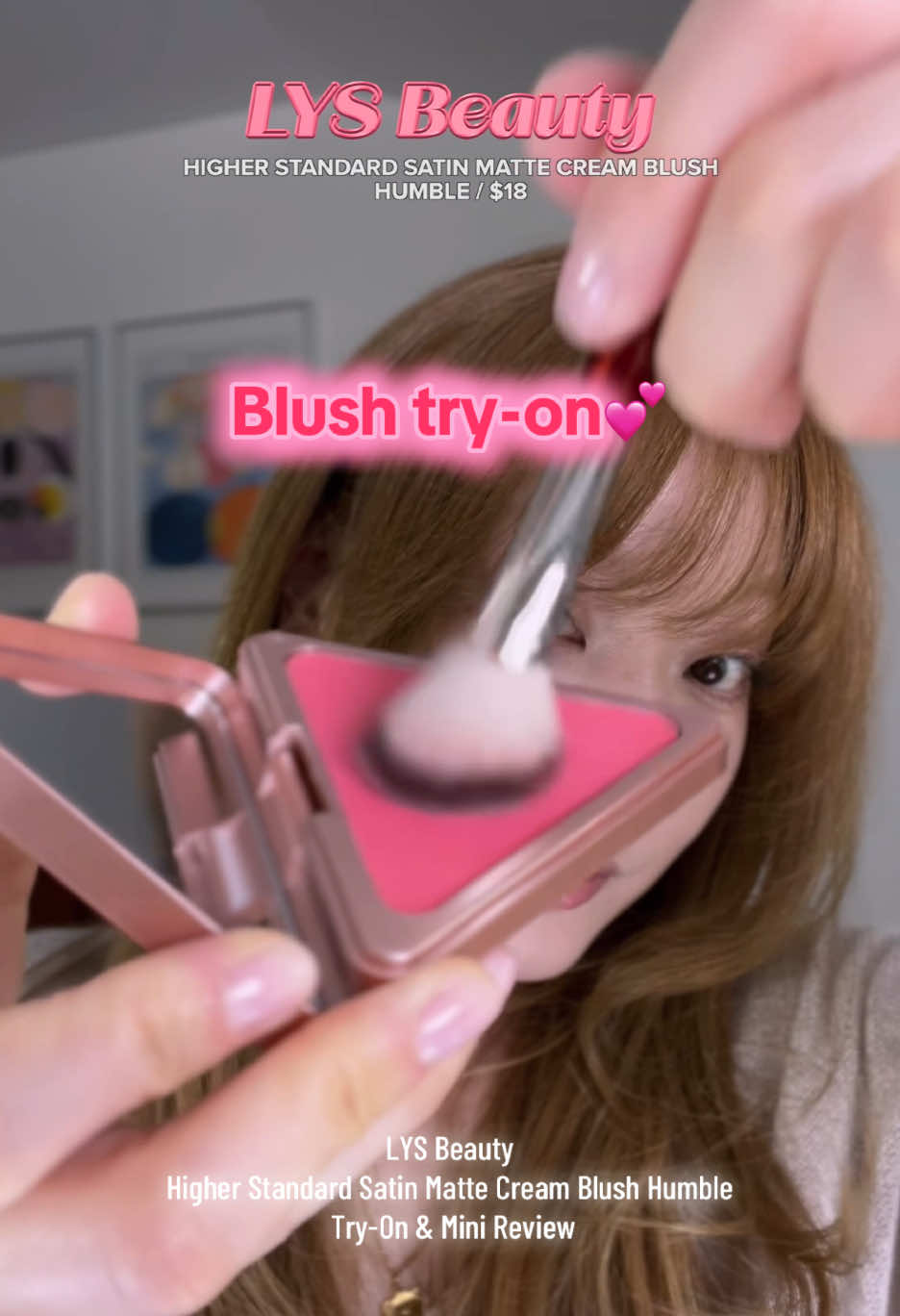 Blush try-on💕 LYS Beauty Higher Standard Satin Matte Cream Blush Humble Try-On & Mini Review @LYS Beauty  #blush #makeup #dewymakeup #glowymakeup #blushtrend #blushreview #blushrecommendations #bestblush #dewyblush #summermakeup #pinkblush #pinkmakeup #lysbeauty 