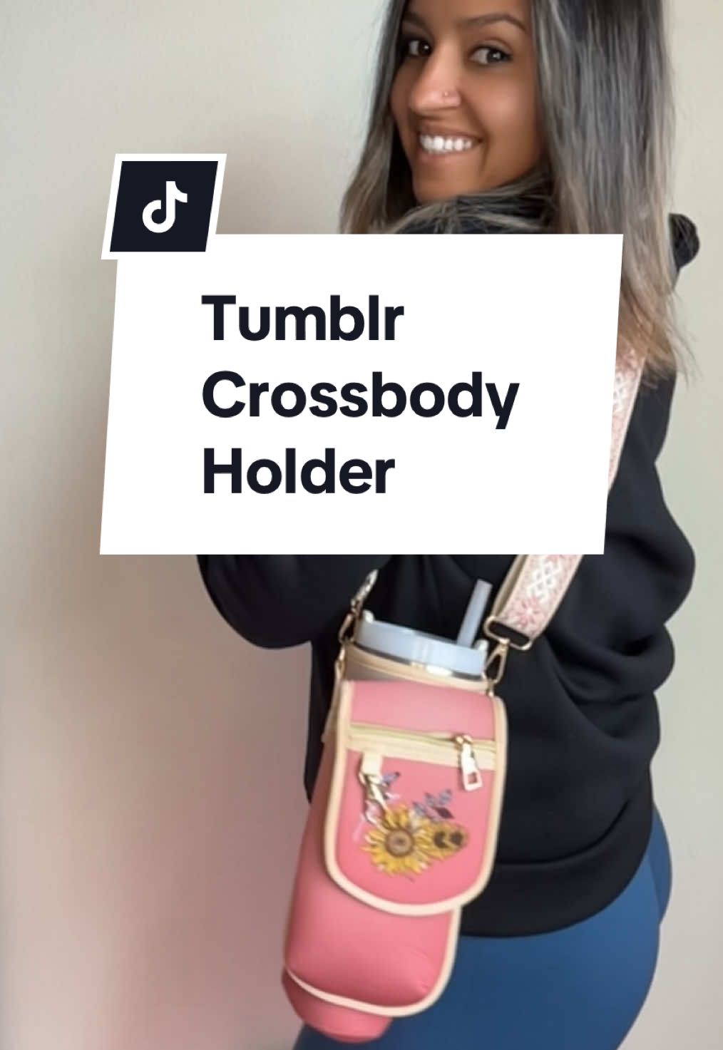 For as low as $7.50 you can get yourself a Tumblr carry bag that holds up to a 40 ounce Tumblr! It also has little pockets for you to carry your essentials in! #FYP #TrendingNow #tiktokshopfinds #tiktokshop #mothersday #tiktokshopmothersday #tumblr #bag @BrightYoung #straw #bottle #crossbodybag #portable #flowers #butterfly #pink 