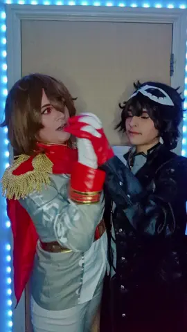 is anyone surprised i became obsessed with this ship with my track record of enemies to lovers + loving this song? @missmeowmeowth #persona5 #persona5cosplay #jokerpersona5 #jokerpersona5cosplay #goroakechi #shuake 