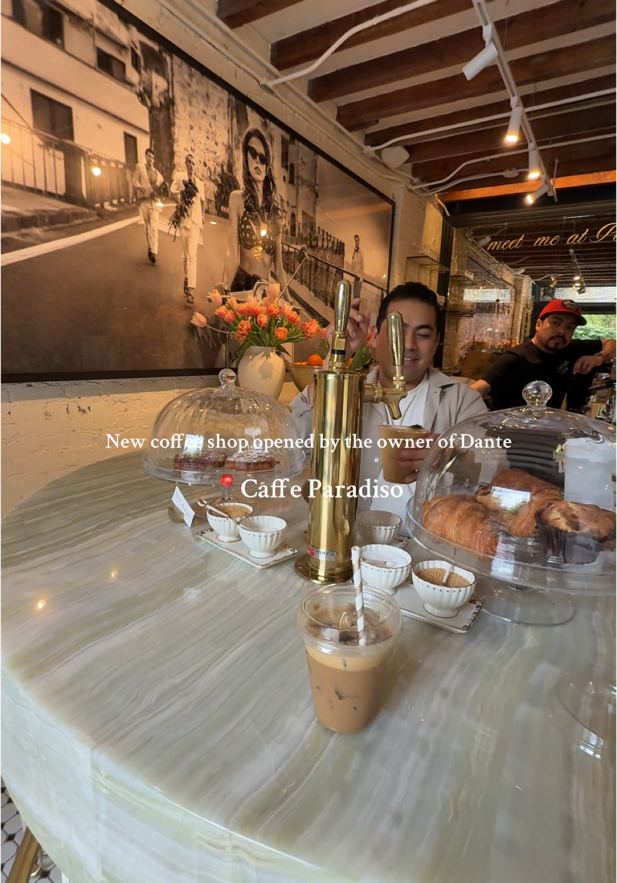 Officially my new favorite coffee shop in the neighborhood! Definitely get the Salted Brown Butter & Oat Latte on tap, the Strawberry Matcha or The Magic 🪄☕️🥐 @Caffe Paradiso #caffeparadiso #dantenyc #sohocoffee #soho 