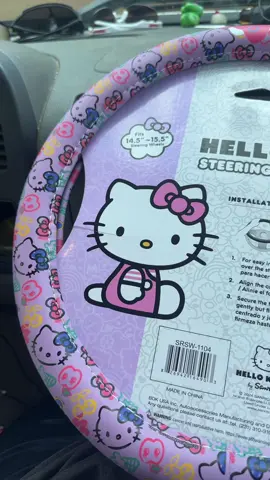 Cute cat steering wheel cover with soft grip and fun style. #CarAccessories #CatLover #SteeringWheelCover #MeowVibes #CuteCarDecor 