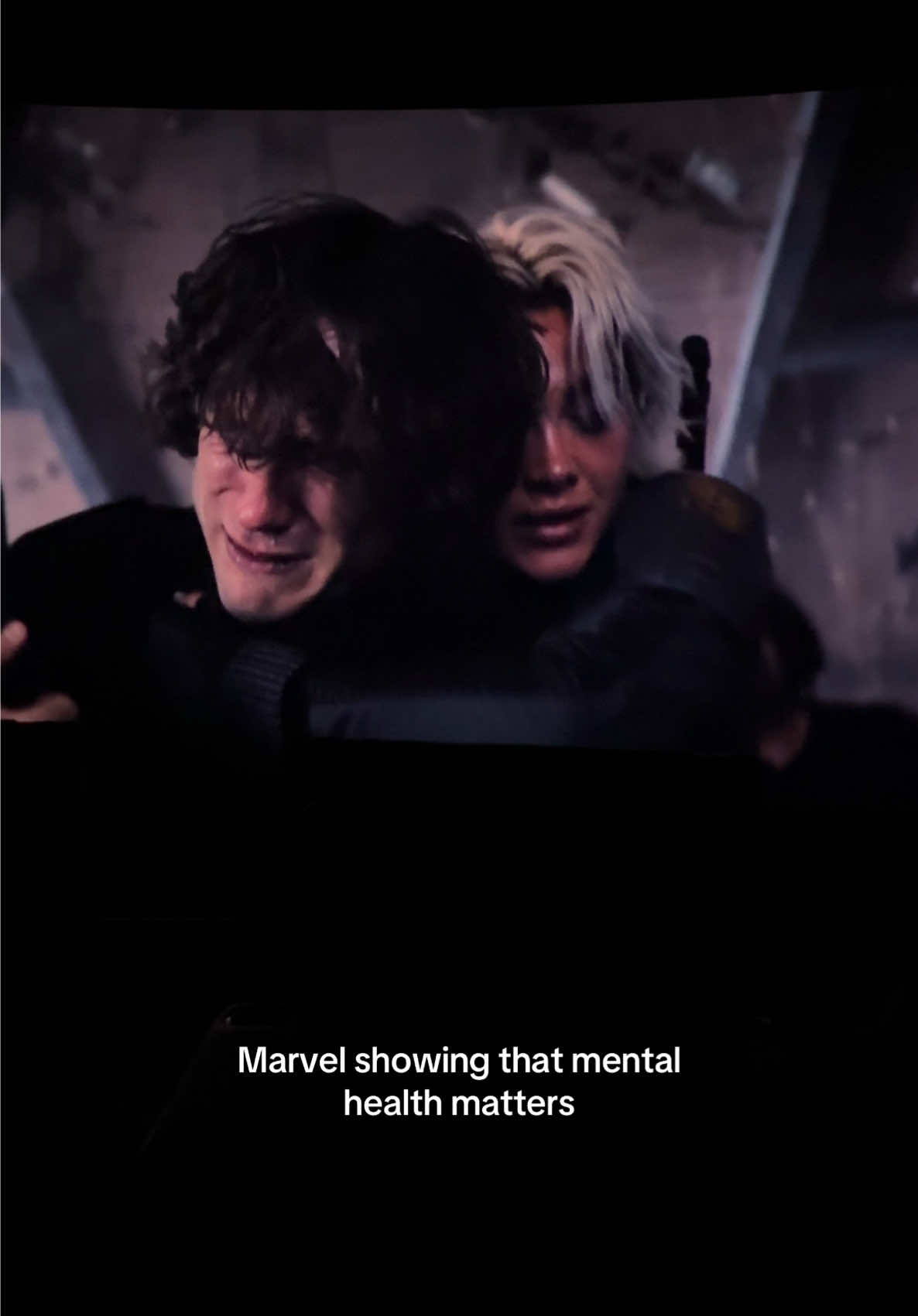 Biggest takeaway from Thunderbolts* is how important it is to show up for people who are in a dark place. Bob’s entire character is so complex and important. The team coming together in the end to embrace him 🥺 #thunderbolts #marvel #mcu 
