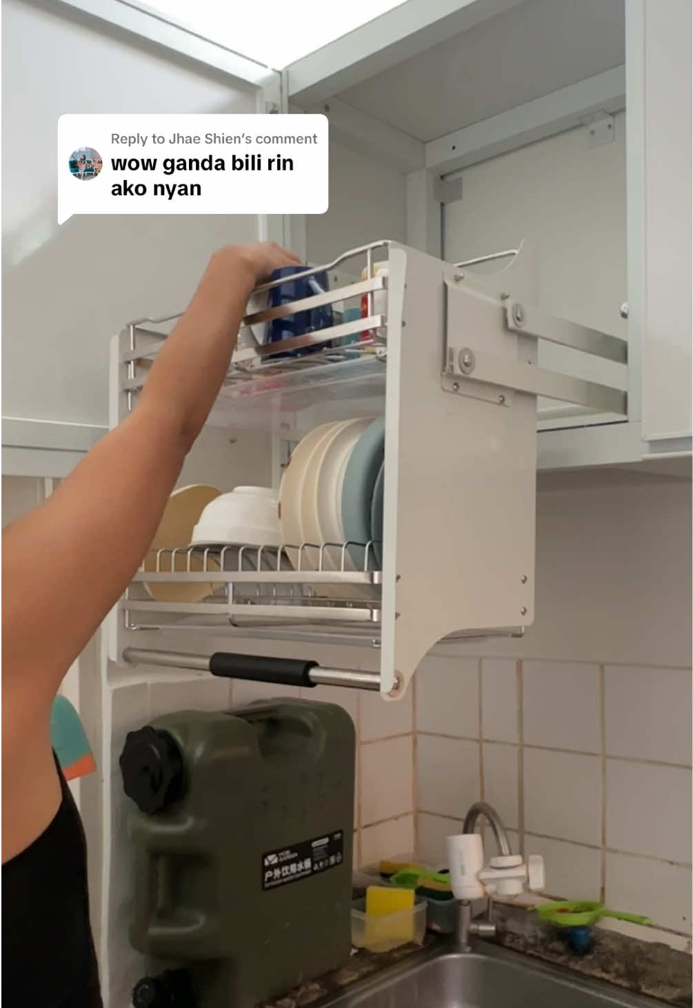 Replying to @Jhae Shien Kung may plano kang bumili ng pull down rack this is your sign ✨ #pulldownrack #stainless #kitchenrack #kitchencabinet 