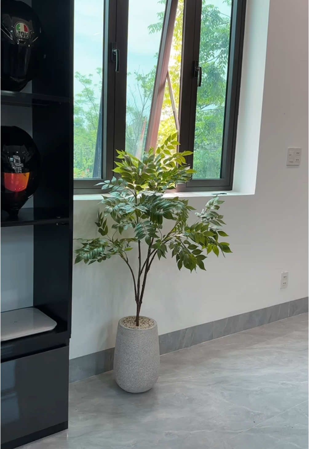 Cây giả mà nhìn như thật luôn ae ạ, Decor phòng khách siêu đẹp , tiền nào của đó nha :)) 