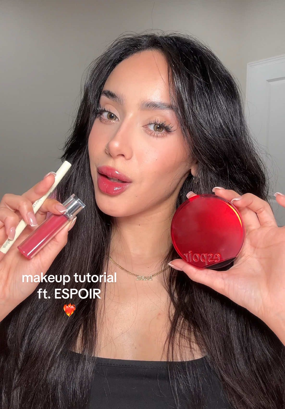 quick makeup tutorial 🙂‍↕️ 30 minute neutral-toned daily makeup ❤️‍🔥 ♥︎ product details @OLENS Global Official lenses scandi olive @JUNGSAEMMOOL essential mool cream @espoir USA be velvet cushion '26 honey'  @Too Faced concealer 'light beige' @Fenty Beauty bronzer 'island ting' @3CE blush 'mono pink' @heimish.cosmetics volume mascara @에스쁘아 espoir plumpies overlip pencil '04 beige volume' + couture lip tint 'serenade' (2025 packaging) some products were gifted #espoir_partner #makeuptutorial #espoirmakeup #cushionfoundation #espoircushion #espoirliptint #liptint #koreanliptint #naturalmakeup #kbeauty #fyp #viral