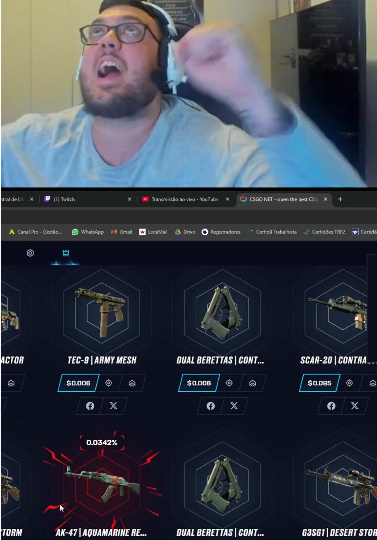 PEGAMOS UMA AK47 AQUAMARINE DE 32 DOLS NA CAIXA ZOOMBIE NO CSGO NET!!! 🍀🍀🍀