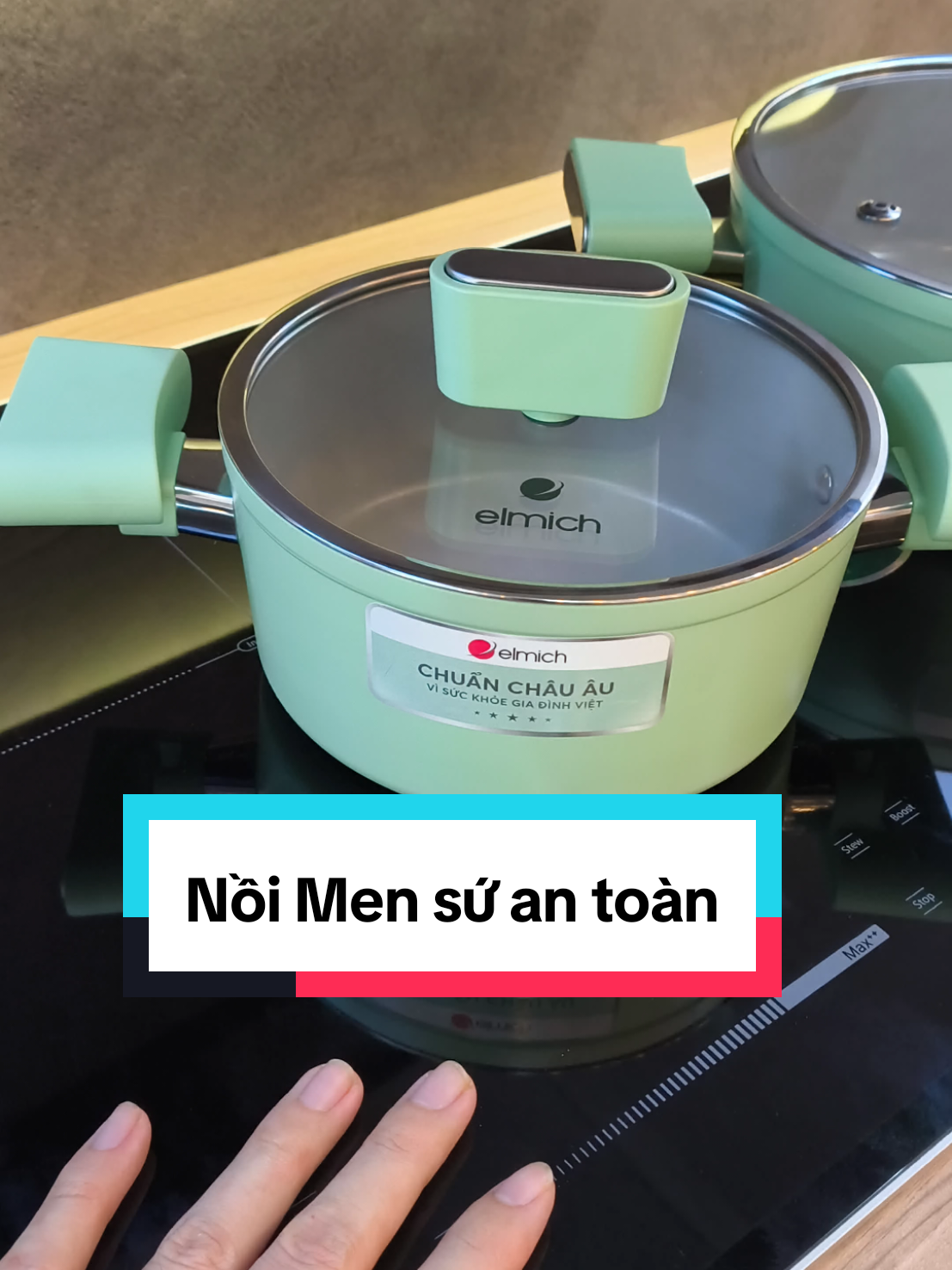 Nồi Men sứ Ceramic Elmich an toàn không hạt vi nhựa.!#xuhuong #dobep #elmich #nồi #noiceramic 