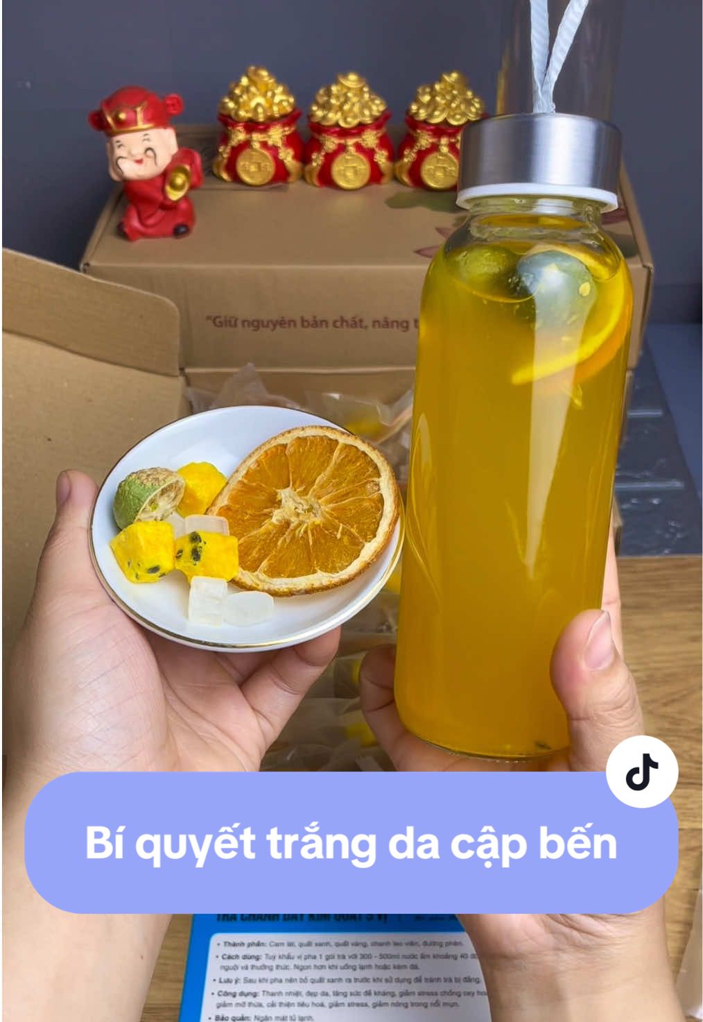 Bí quyết trắng da, lấy lại đường cong cập bến rồi đây, nhanh tay không nó về giá cũ nha #thuymaichaoban #trachanhdaykimquat #detoxtea #tea #trieulotu #trangda #sangda 