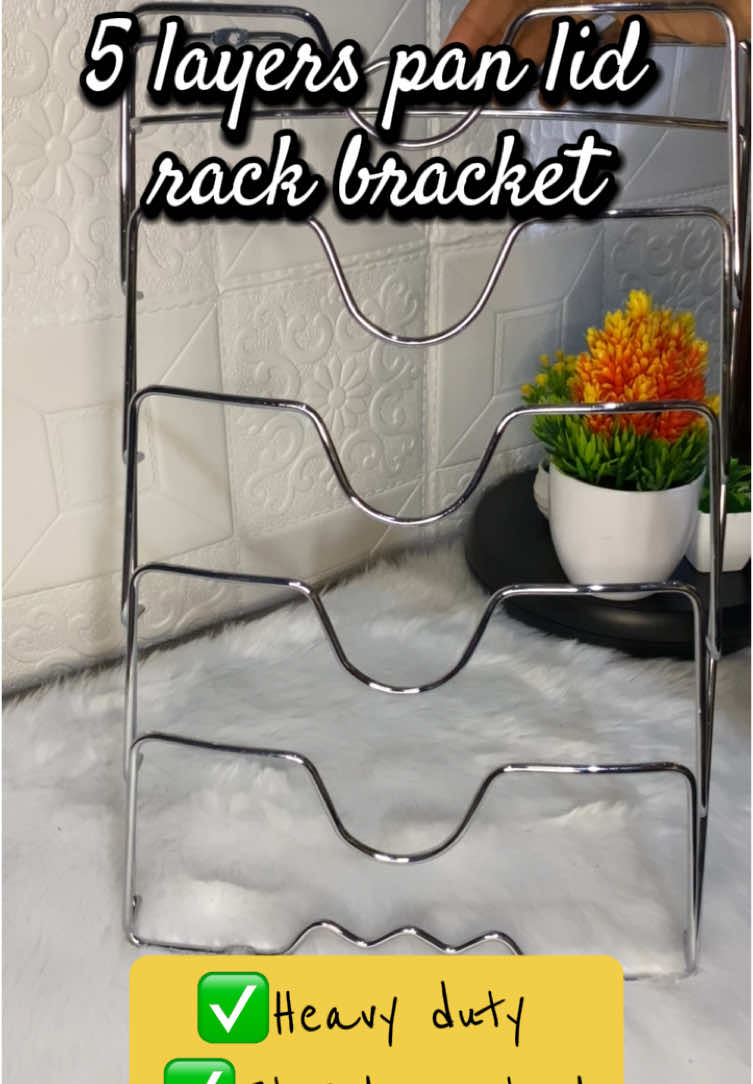 Wall Mounted Hanging Lid Five-Layer Pan Lid Storage Rack Multifunctional Kitchen Pot Cover Organizer