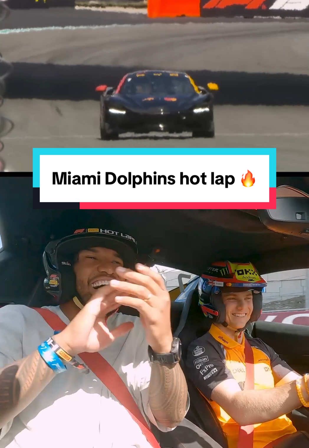 dolphin’s drifting round the streets of miami 🔥 @Miami Dolphins @Oscar Piastri @Pirelli #f1 #formula1 #miamigp #tuatagovailoa #nfl #Motorsport #sports 
