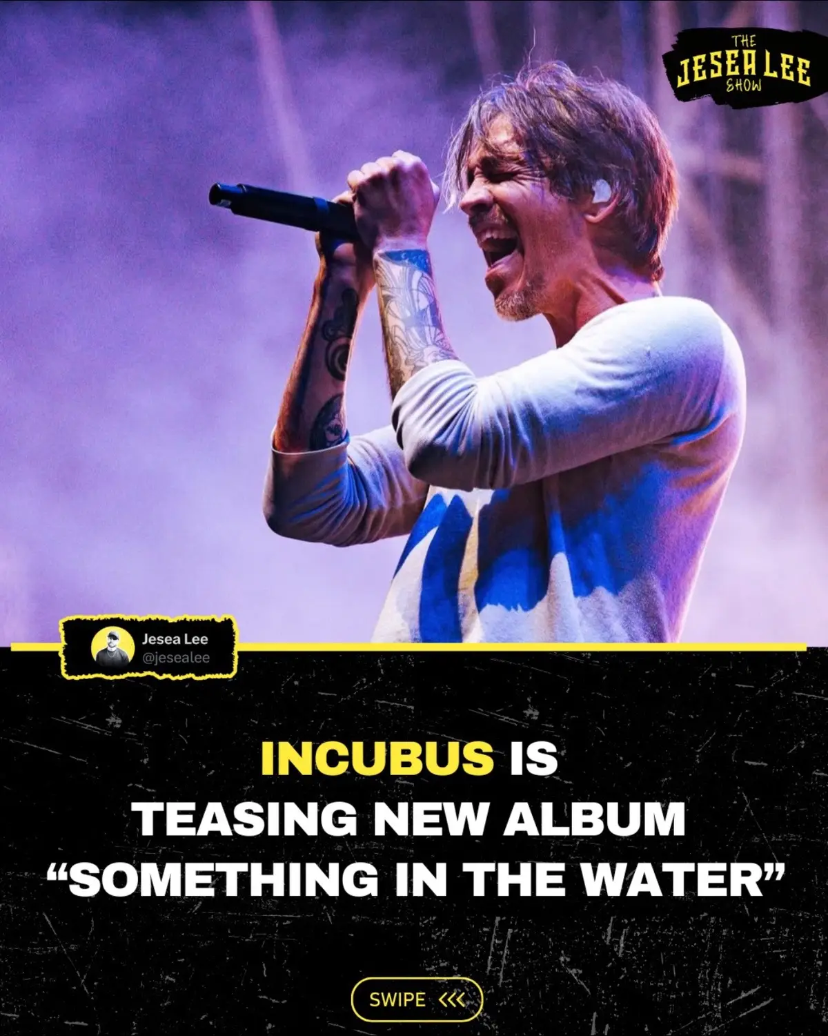 Incubus has revealed their new album “Something in the Water” will be out this year. The band teased it ahead of their show in London with projections of the album title. Frontman Brandon Boyd told Flux FM “I think it’s a really great record, and I’m really proud of it, and all of us in the band are really proud of it. We had a wonderful time recording it.” Are you excited for new Incubus?! #incubus #rock #numetal #alternative 