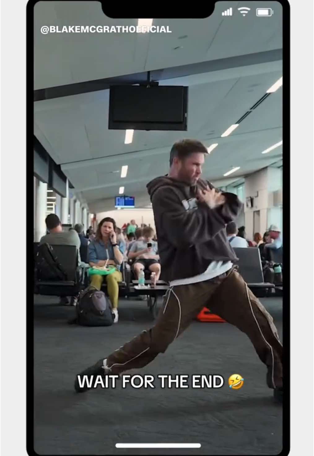 Bored at the airport? Dancer and choreographer Blake McGrath felt the urge to whip out a dance combo while waiting for his flight at Dallas-Fort Worth International. The flight left without him, but when he uploaded the video to TikTok, it quickly went viral and eventually grabbed over 6.7 million views.  #airportdance #blakemcgrath @Blake Mcgrath 