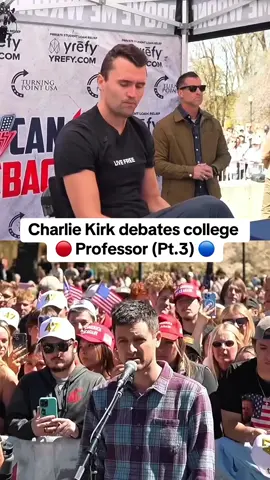 Charlie Kirk debates college Professor (Pt.3) 🔴🔵 #charliekirk #debate #college #professor #pt3 