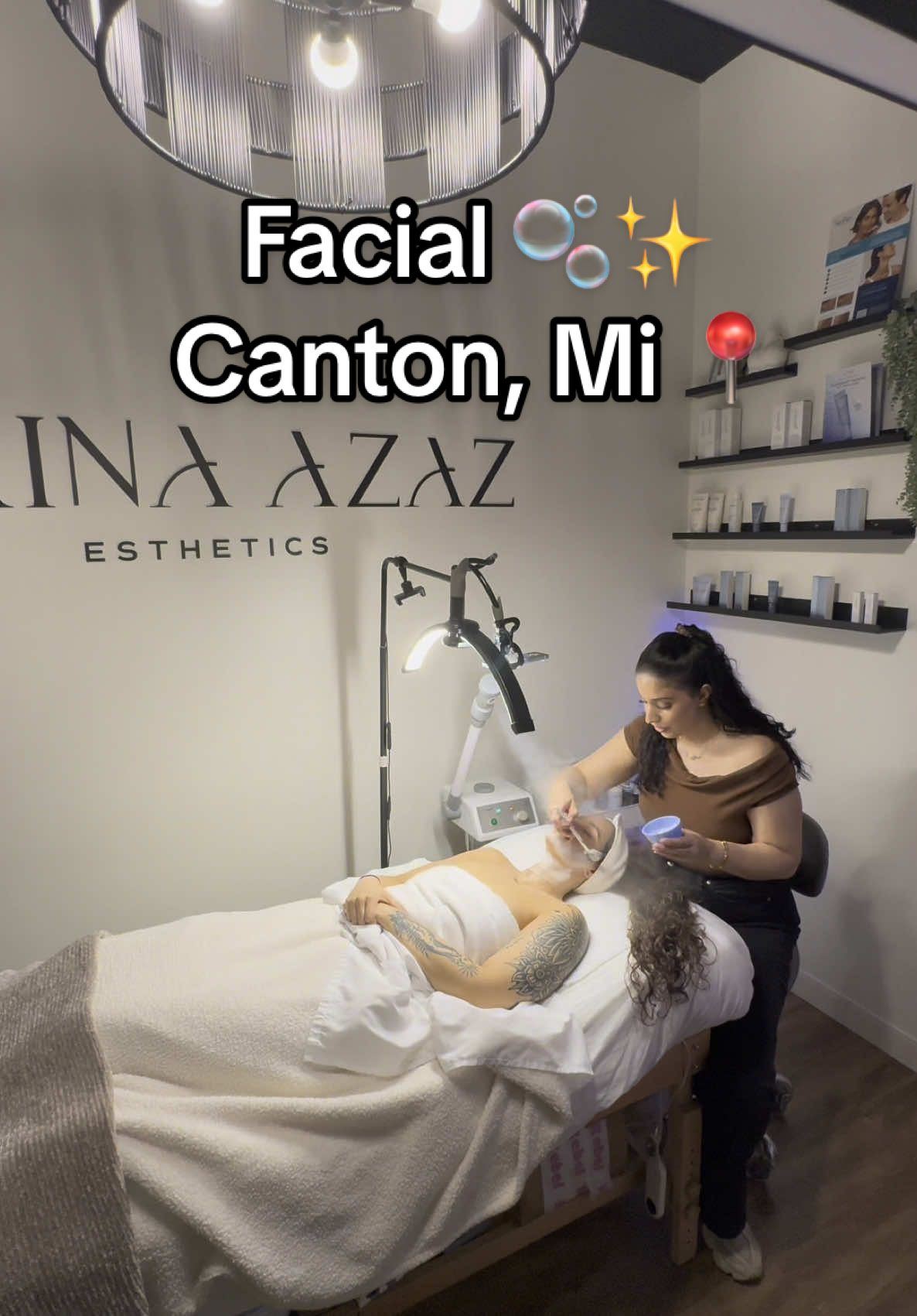 Come with me to get a hydrating enzyme treatment from @Serina Azaz in Canton, Mi! Now is the time to book those facials for healthy glowing skin this summer!!! ✨🫧  