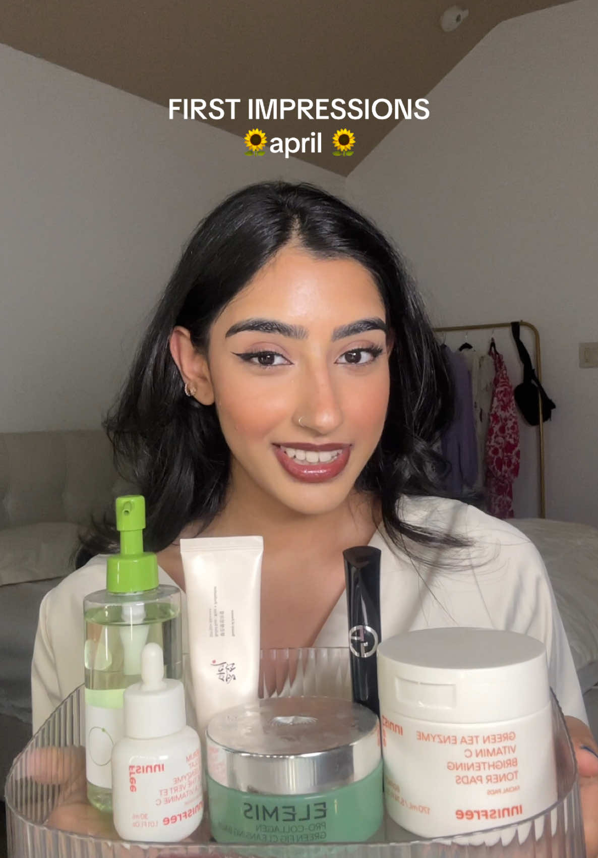 all the products I tried out in april and my thoughts🤞🏼💭💄#beauty #makeup #skincare #firstimpressions #productreviews @Innisfree US @Beauty of Joseon @beplain US @Armani beauty @ELEMIS @rhode skin 