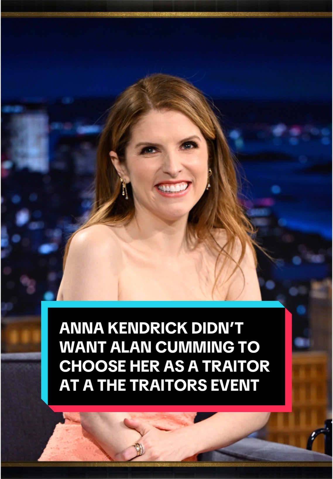 Anna Kendrick didn’t want Alan Cumming to choose her as a traitor at a The Traitors event  👀 #FallonTonight #TonightShow #AnnaKendrick #TheTraitors #AlanCumming #TonightShow 