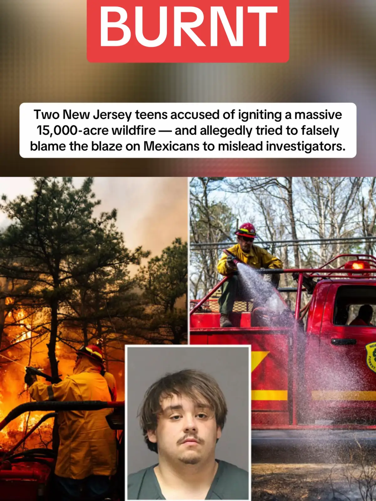 Two New Jersey teens accused of igniting a massive 15,000-acre wildfire #wildfire #topking_1436 