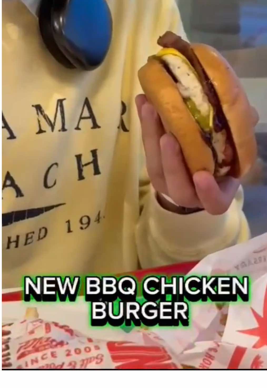 NEW BURGER ALERT: BBQ Fans 🤝 PT Lovers Available for a limited time, the BBQ Chicken Burger features a Grilled or Crispy Chicken Patty, BBQ sauce, Bacon, American Cheese, Pickles, and Fresh Onions. Check out our newest creation courtesy of our Lake Creek crew members!