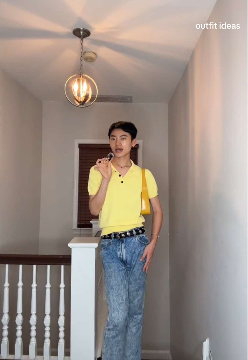 Build a chic outfit with me 💛 @ZARA shirt @khaite_ny jeans & belt @SAINT LAURENT bag & loafers #grwm #letsgetdressed #fyp 