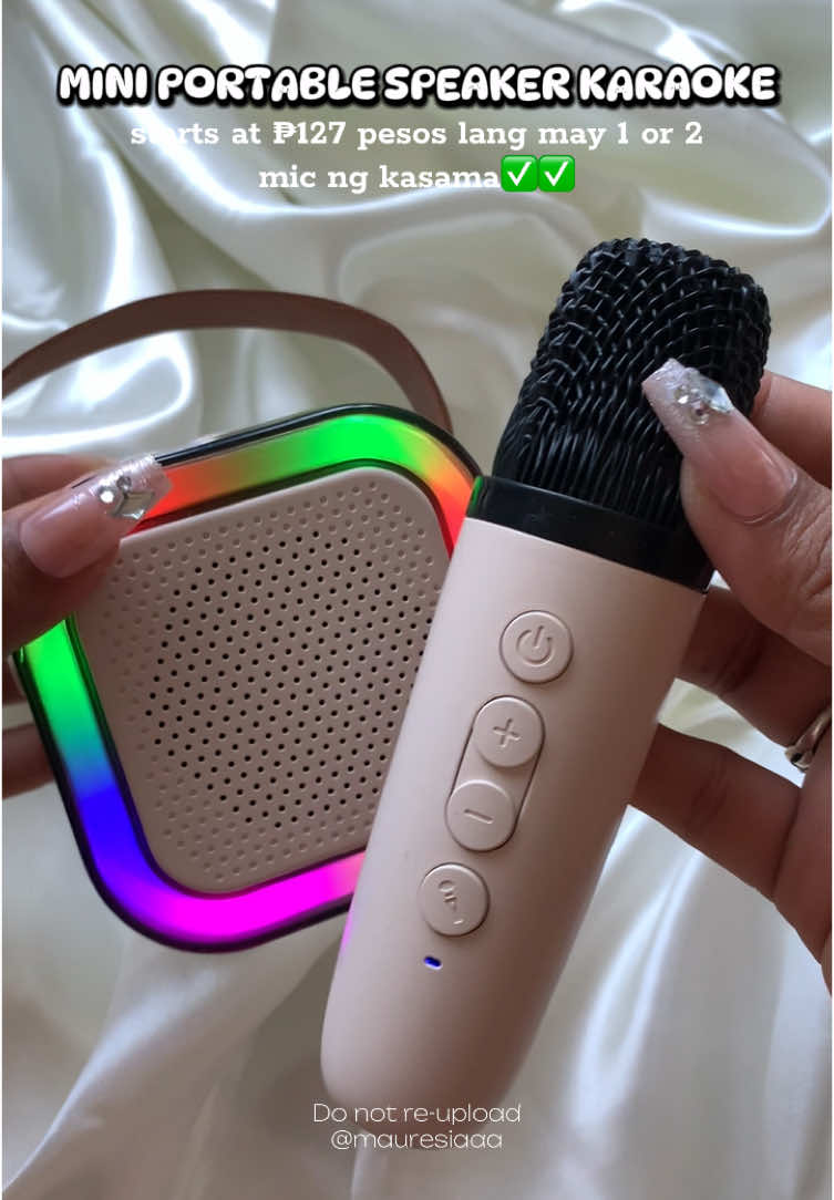 grabe ₱127 pesos lang apaka sulit na. #speaker #speakerbluetooth #miniportablespeaker #miniportablekaraoke #minispeakerwithmicrophone🎤 