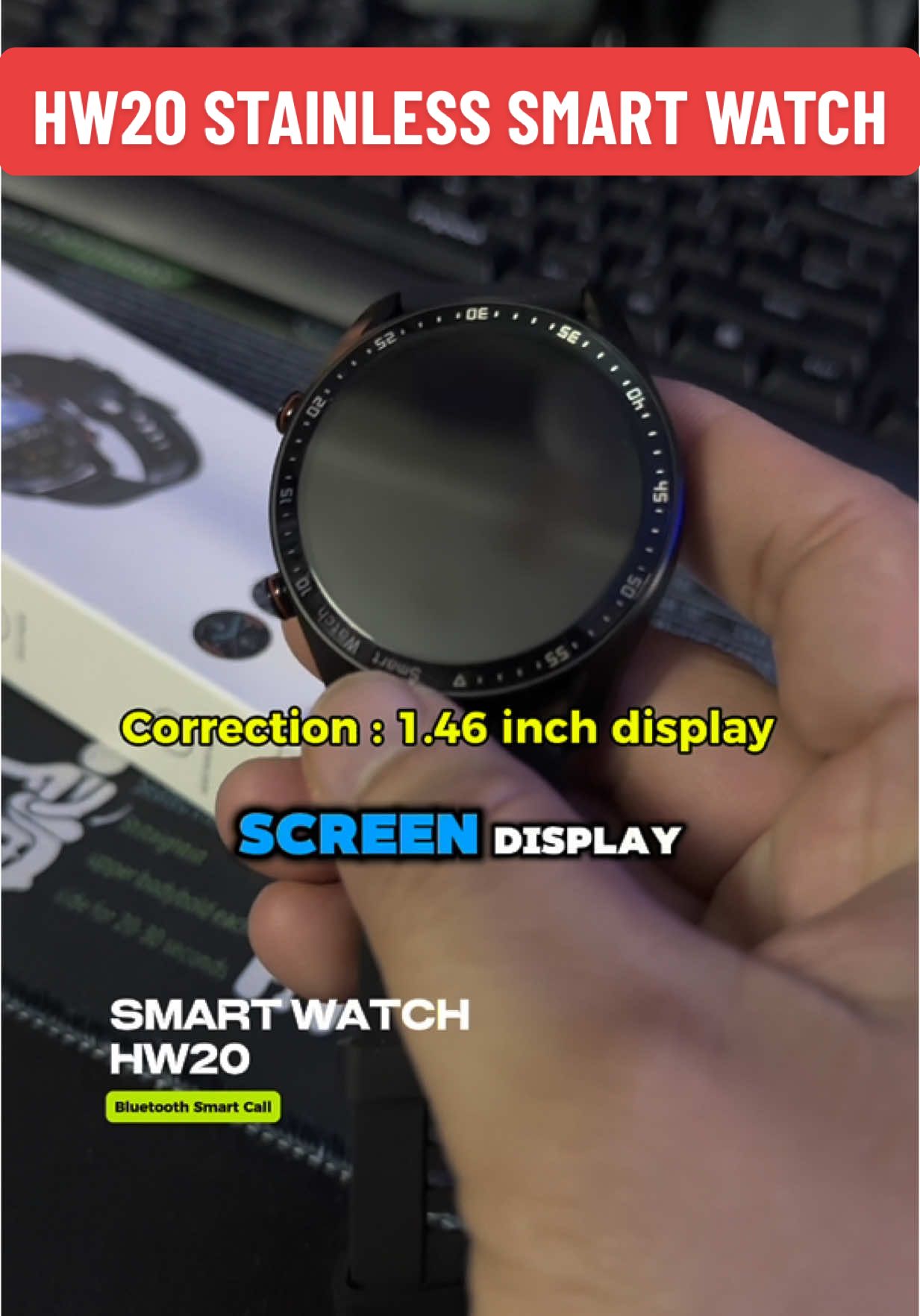 HW20 Smart Watch – 1.46” Large Screen Bluetooth Call Watch with ECG+PPG Health Monitoring, Stainless Steel Business Strap – ZNSB Edition #hw20smartwatch #BluetoothCallWatch #ECGPPGSmartWatch #BusinessStyleWatch #LargeScreenWearable #HealthMonitorWatch #SteelStrapSmartwatch #ZNSBWatch #FitnessAndCallWatch #StylishTechWearable 