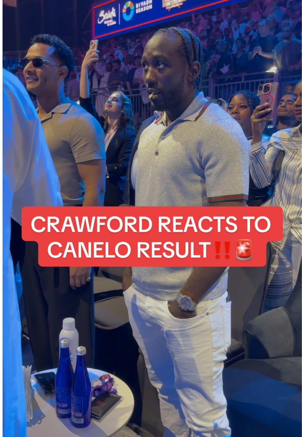 CRAWFORD LISTENS TO CANELO VS SCULL RESULT‼️🚨 #turkialalshikh #canelo #anthonyjoshua #aj #joshua #frankwarren #eddiehearn #saulcaneloalvarez #boxing🥊 #boxingtraining #boxingworkout #usyk #fyp 