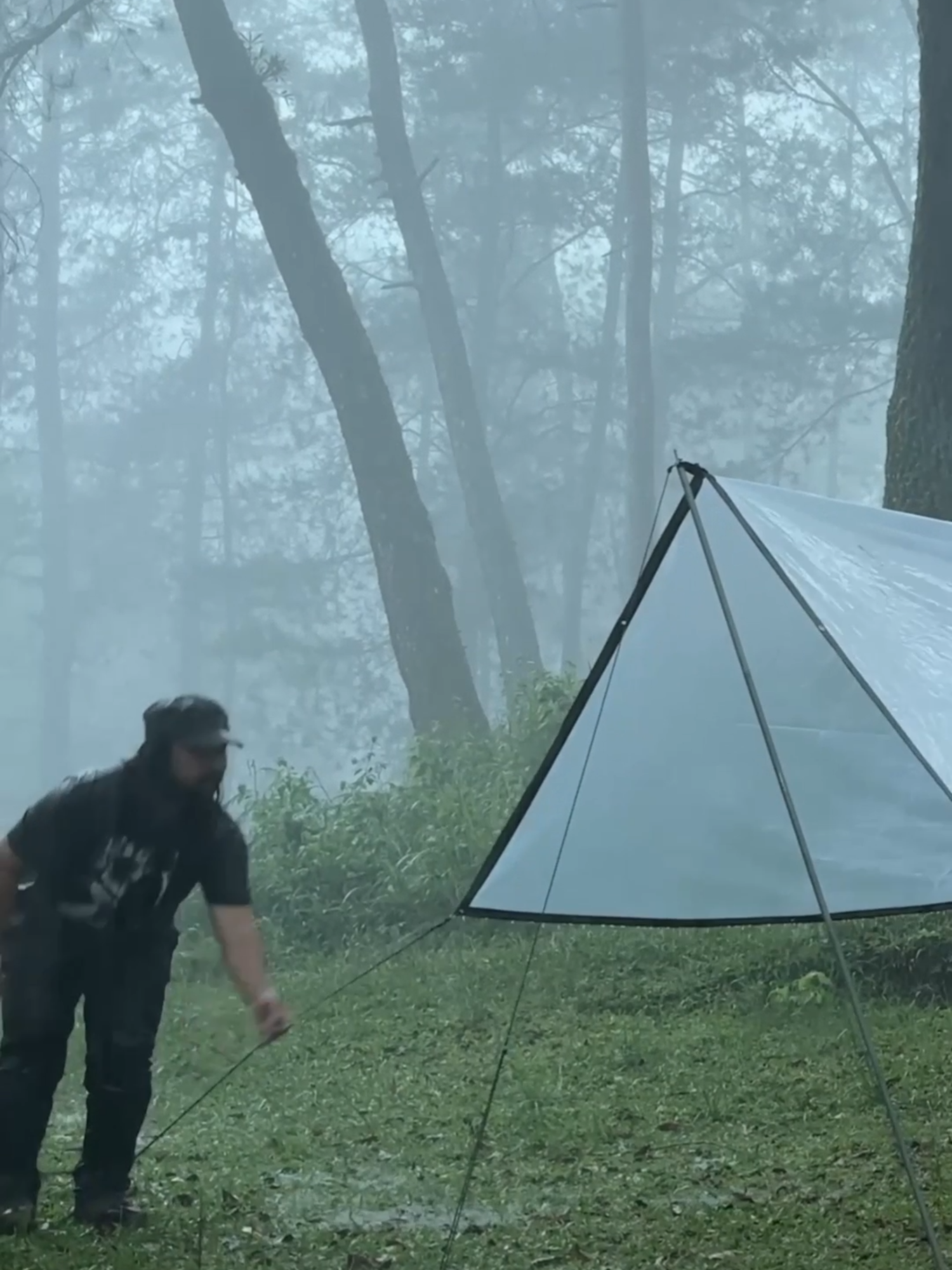 real heavy rain - solo camping in heavy rain #camping #solocamping #rain #heavyrain #Outdoors