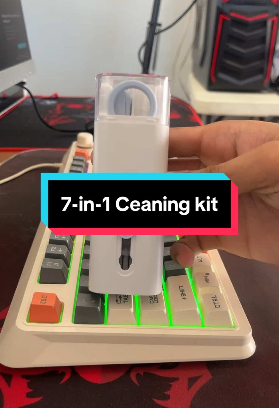 7 in 1 Multifunctional Cleaner for phones, pc set up, and earbuds! #cleaningkit #multipurpose #keyboardcleaner #earbudscleaner #cleaningasmr 