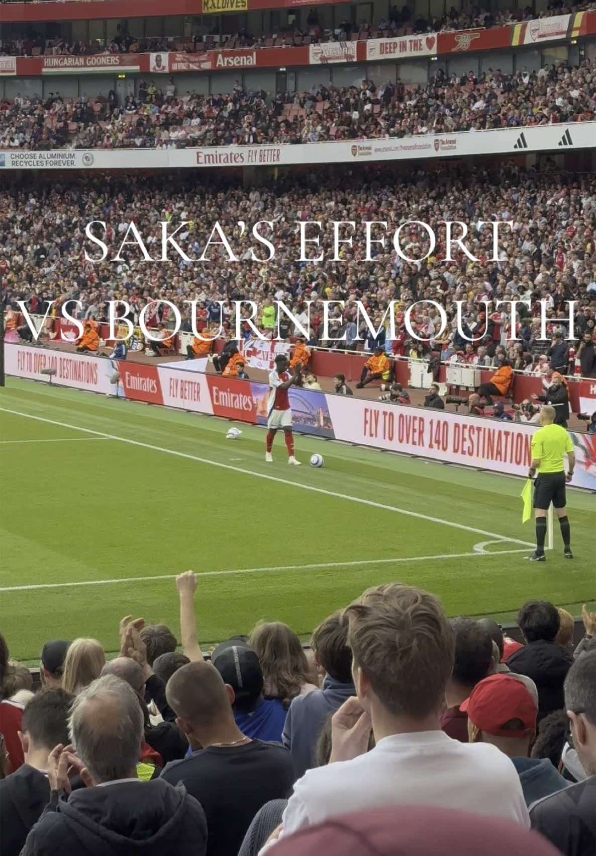 Bukayo Saka with an effort followed by a corner. How much are we missing Gabi on set pieces? Arsenal vs Bournemouth #Arsenal #PremierLeague #BukayoSaka 