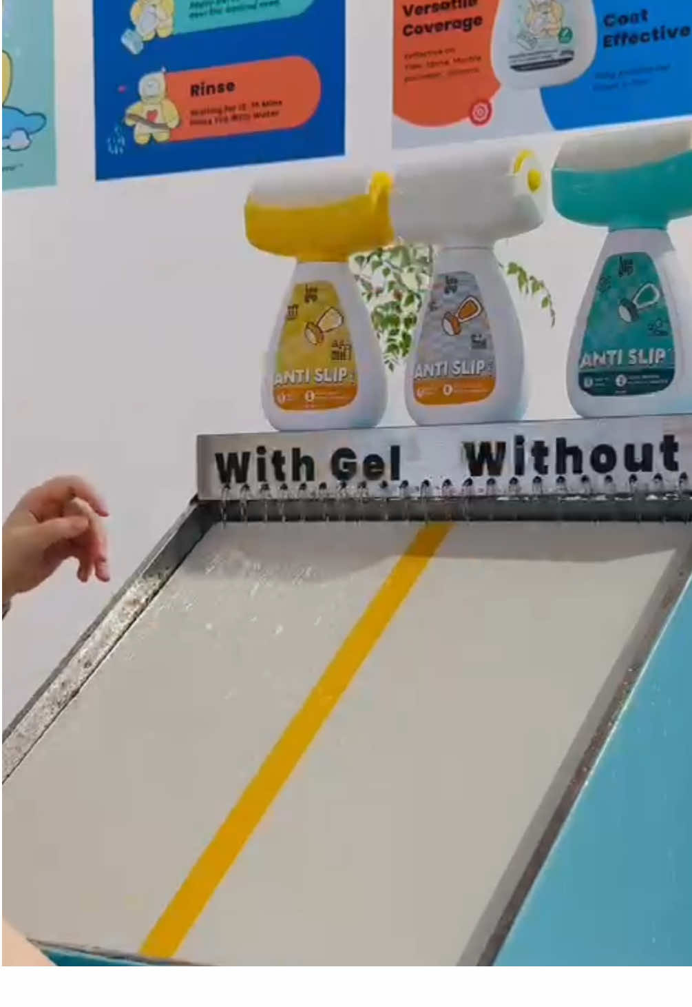 Same shoe. Same tile. Watch what happens when you apply our anti slip gel 🤭💖 #fyp #coolproducts #musthave #viralproduct #dubai #uae #SmallBusiness 