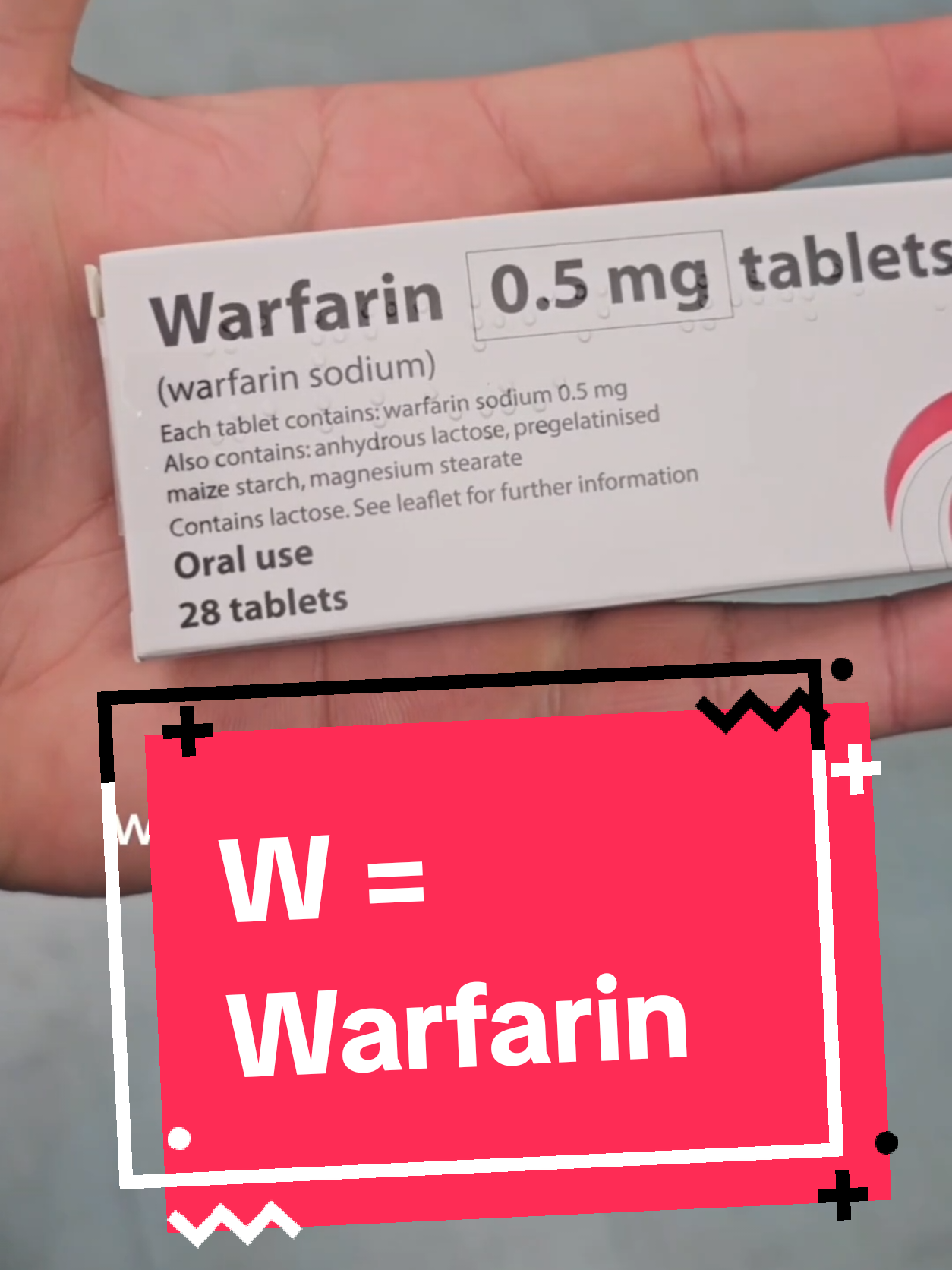 W is for Warfarin. For educational purposes only, for any advice on medication or clinical queries please contact your healthcare professional. #pharmacist #pharmacist #intresting #interestingfacts #medicine #medication #warfarin #bloodthinners #fyp 