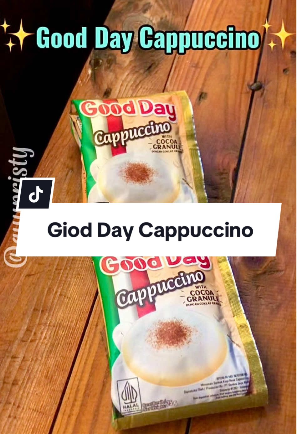 Minuman rasa kopi cappuccino yang enak, murah, dapat coklat granule lagi. #goodday #gooddaycappuccino #kopigoodday #minumanviral #fyp 