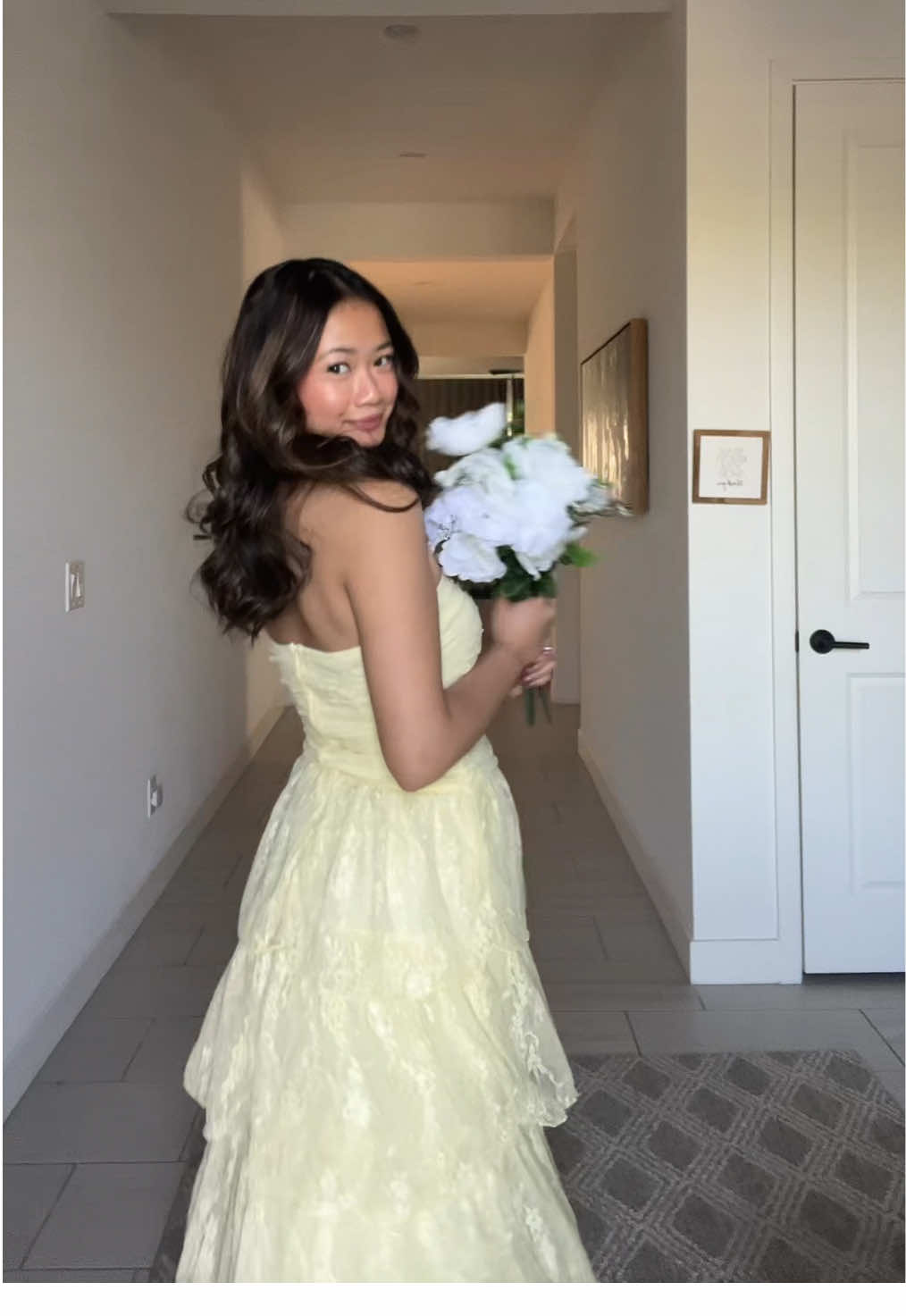 i only had time to finish 1 transition :((( #prom #yellowdress #transition #promtransition 