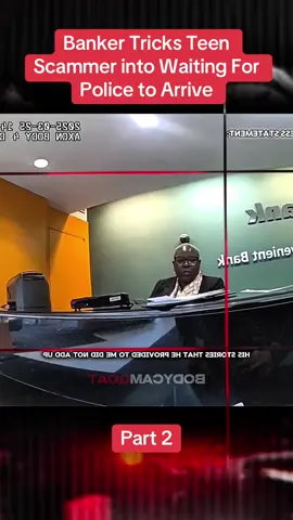 Part 2| Banker Tricks Teen Scammer into Waiting For Police to Arrive #cops #copsoftiktok #usa🇺🇸 #crime #crimetok #crimetiktok #truecrime #truecrimetok #truecrimetiktok #truecrimestories #fyp 