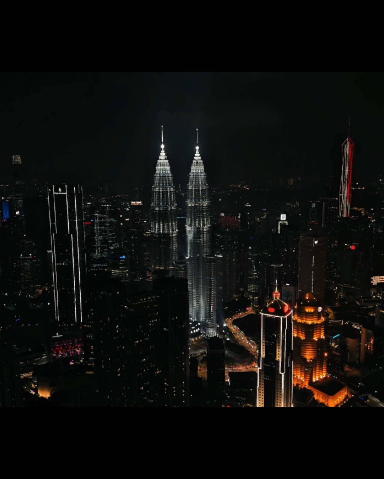 Kita, dan menara #fyp #citylights #night #droneview #dji #nightmood 