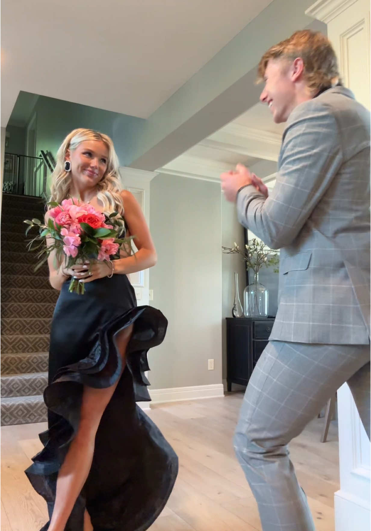 My hype man #anotherone #prom #transition #foryou #foryourpage #bf #retrofetedress 