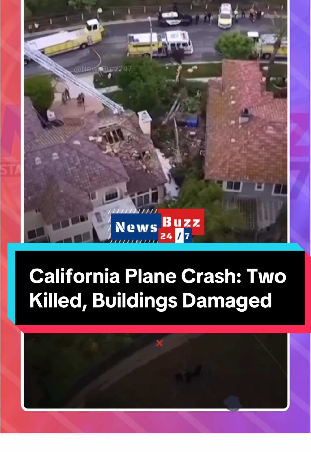 A small plane crashed in Simi Valley, California, killing its pilot, passenger and a dog. The Ventura County Fire Department said the crash damaged two buildings and released a video of the aftermath. #NewsBuzz247 #CaliforniaCrash #SimiValley #PlaneCrash #AviationNews #BreakingNews #USNews #AirDisaster #TragicAccident #WorldNews #EmergencyResponse #InTheNews #NewsUpdate #GlobalNews #FYP #FY #FYF #UKNews #ViralNews #TrendingNow #USA #FlightNews #DogLovers #SkyNews #BBCNews #ITVNews #Channel4News 