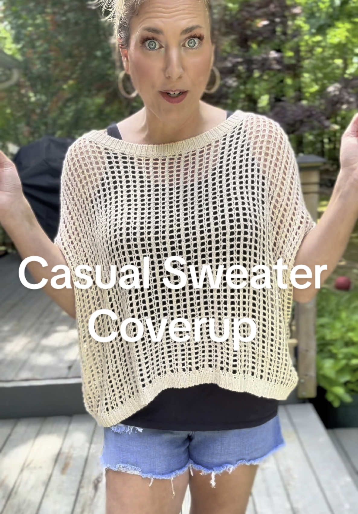 Replying to @cabinandcountylife this is a nice option to throw over a tank or a bathing suit! #casualsweater #hollowoutsweater #bathingsuitcoverup #dokotoo #crochetsweater #summerstyle #outfitinspiration #knitsweater #womensclothing #summerclothes #tiktokshopcreatorpicks #ttslevelup 