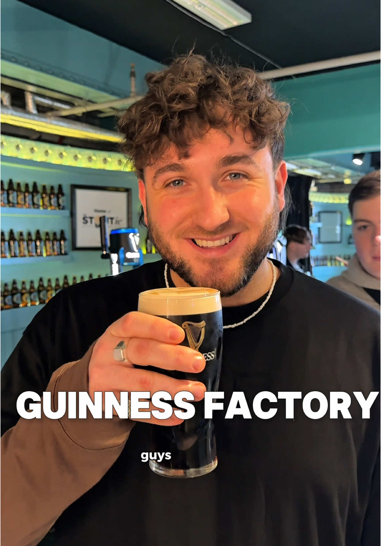 Guinness lover or not, if you're in Dublin, you need to visit the Guinness Storehouse ☘️  Spread over 7 floors, this is less like a brewery and more like Disneyland. As you traverse the levels you learn all about the ingredients, brewing process, history and even their most famous advertising campaigns. The brewery holds 3 restaurants with some even having live music and entertainment. Visit the Guinness Academy to learn how to pour your perfect pint. We chose to print our own face onto a Guinness in the Stoutie bar. Finally, you can head up to the top floor, to Gravity Bar to enjoy a drink with 360 degree views all over Dublin. Standard tickets cost us €22 but came with a drink token that could be redeemed for a pint of Guinness in the Gravity Bar. Are you a lover of this iconic Irish beverage? 🇮🇪  #guinness #guinnessstorehouse #dublin #ireland #guinessfactory