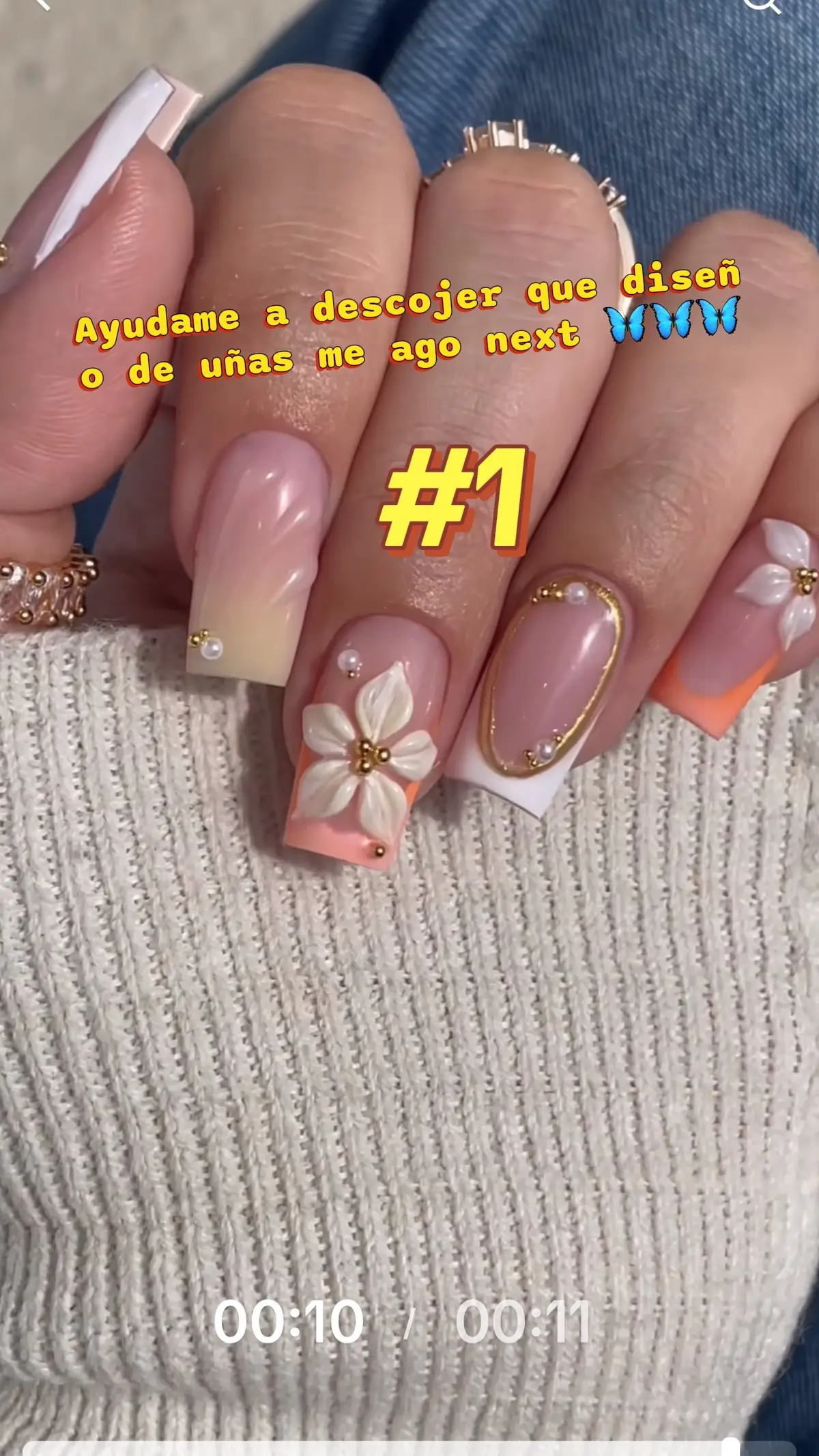 Que diseño de uñas me ago next 🤓🦋? #nailsoftiktok  #uñas #christian #amoajesus 
