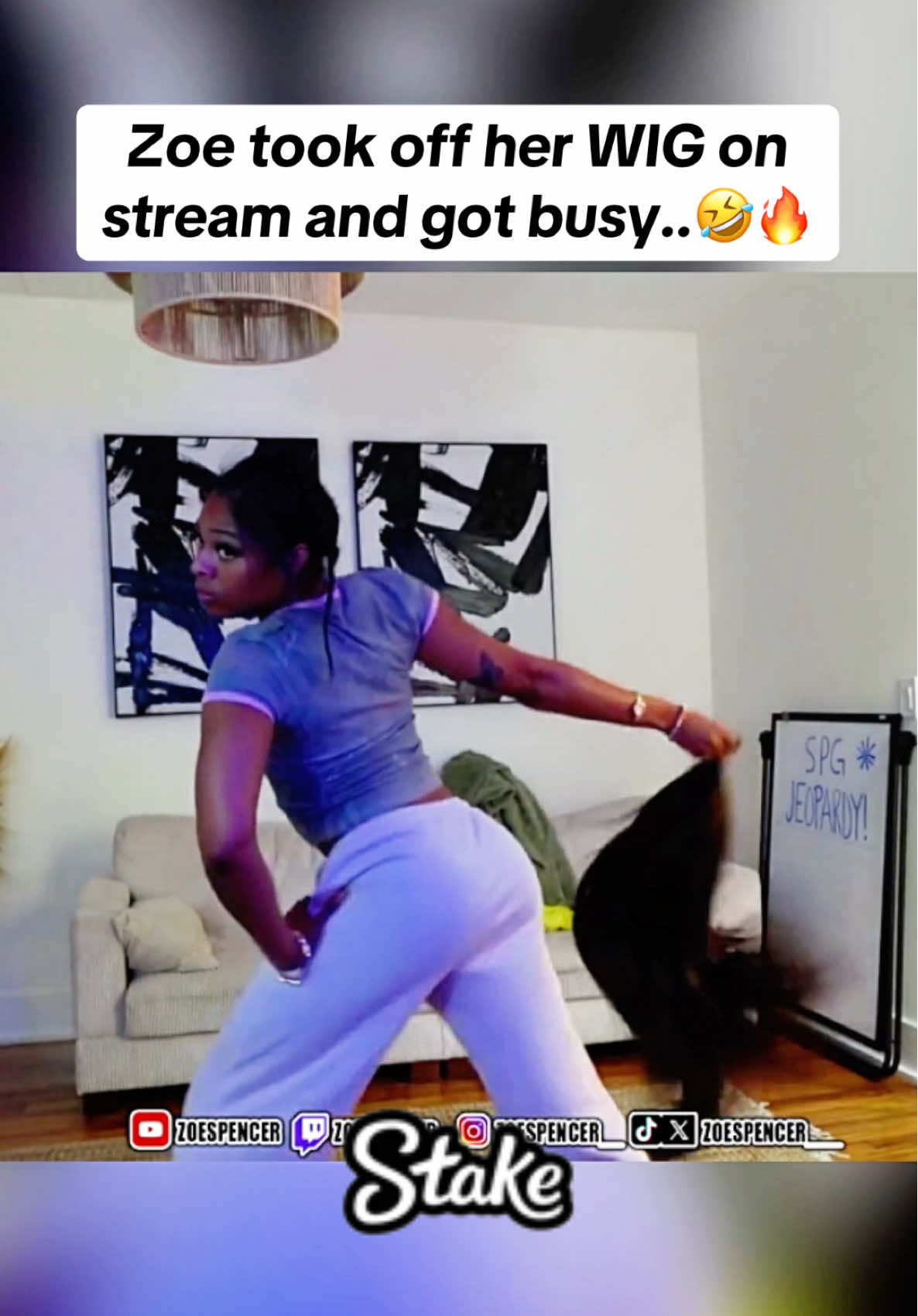 Zoe took off her WIG on stream and got busy..🤣🔥 #zoespencer #fypシ゚viral #viral #trending #foryoupage #fyppppppppppppppppppppppp @Zoe Spencer 