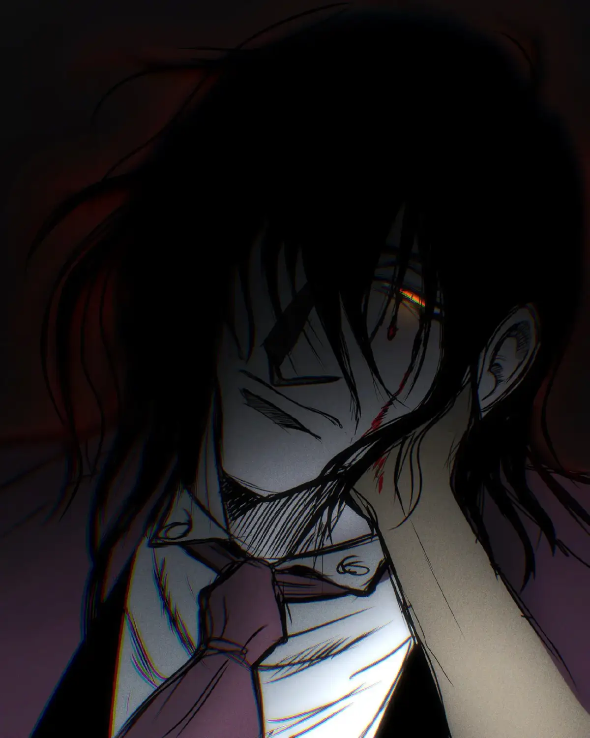 Hmm...good night...) . . . #vlad? #dracula #alucard #hellsing #anime #drawing #procreate #procreateart #ibispaint 