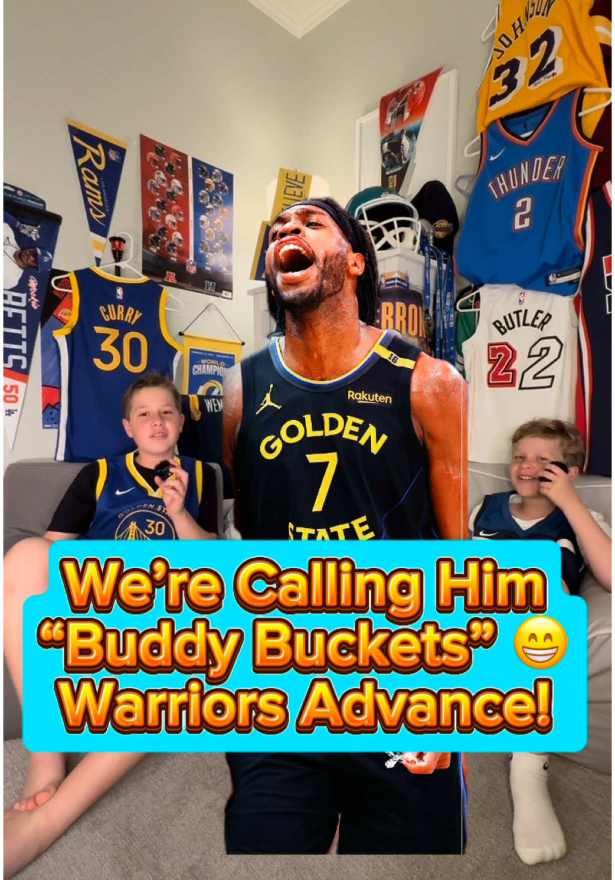 “Buddy Buckets”, aka Buddy Hield, is the hero for the @warriors in game 7 against @houstonrockets. Golden State advances to play @Timberwolves next! #kidssportsreporters #BuddyHield #buddybuckets🏀 