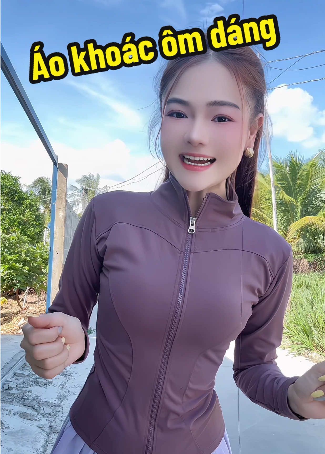Trả lời @Mây tím áo khoác ôm dáng tôn dáng, chống nắng hay đi tập gấm đều xinh #aokhoacchongnang #aokhoactondang #aokhoactapgym #ngandali 