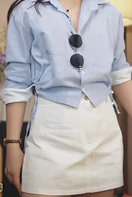 Áo sơ mi rút eo hai bên croptop tay phối trắng samhyewear##aosomi #aonu #aonuxinh #xuhuong #capcutvelocity #viralvideo #trend #thinhhanh #xuhuongtiktok 
