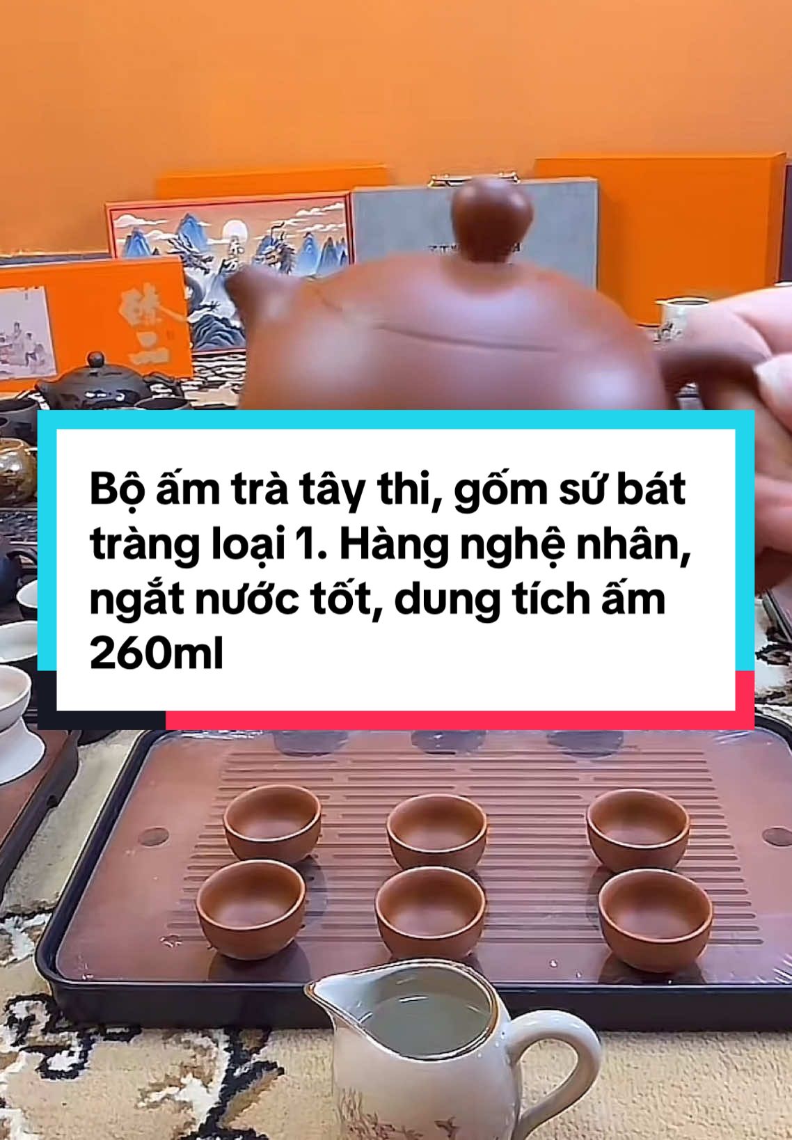 Bộ ấm trà tây thi, gốm sứ bát tràng loại 1. Hàng nghệ nhân, ngắt nước tốt, dung tích ấm 260ml. Rót có tiếng chim. #xuhuong #thinhhanh #tiktok #amtusa #gomsubattrang 