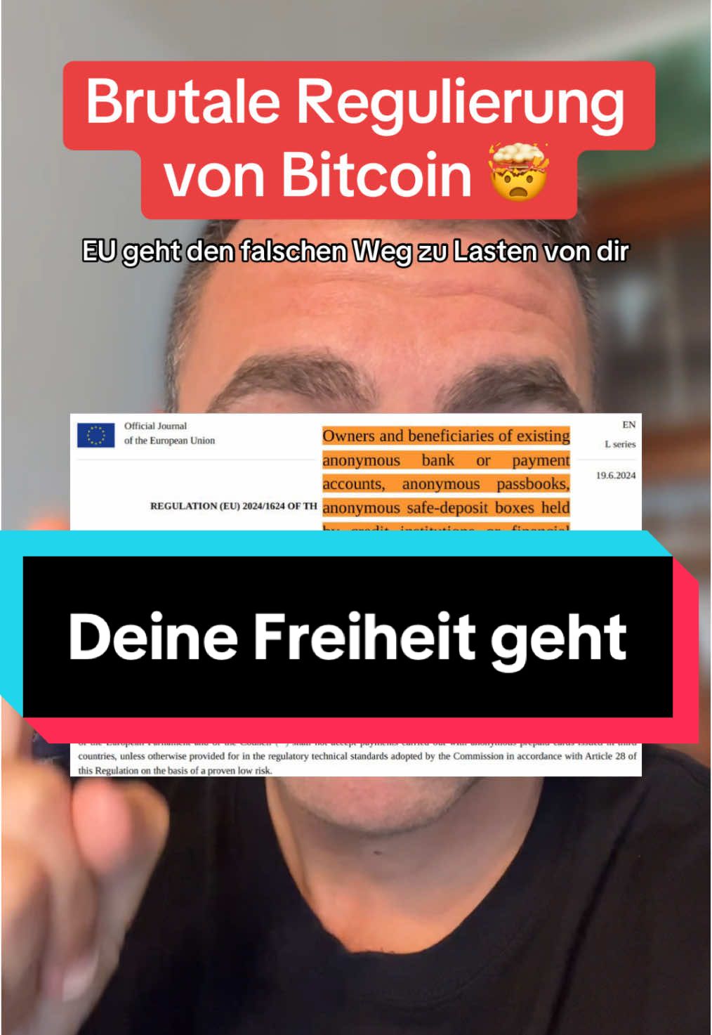 Brutale Regulierung von Bitcoin und Kryptowährung in der europäischen Union. Man hat noch etwas Zeit, sich darauf vorzubereiten, aber dann kommt es knüppeldick und jeder muss sich überlegen, was er weiterhin tun möchte. Sich Komplettgläsern zu machen oder das Land verlassen? Was ist deine Meinung dazu? #Kryptowährungen #Kryptowährung #Bitcoin #krypto #xrp #kryptoregulierung #mica 
