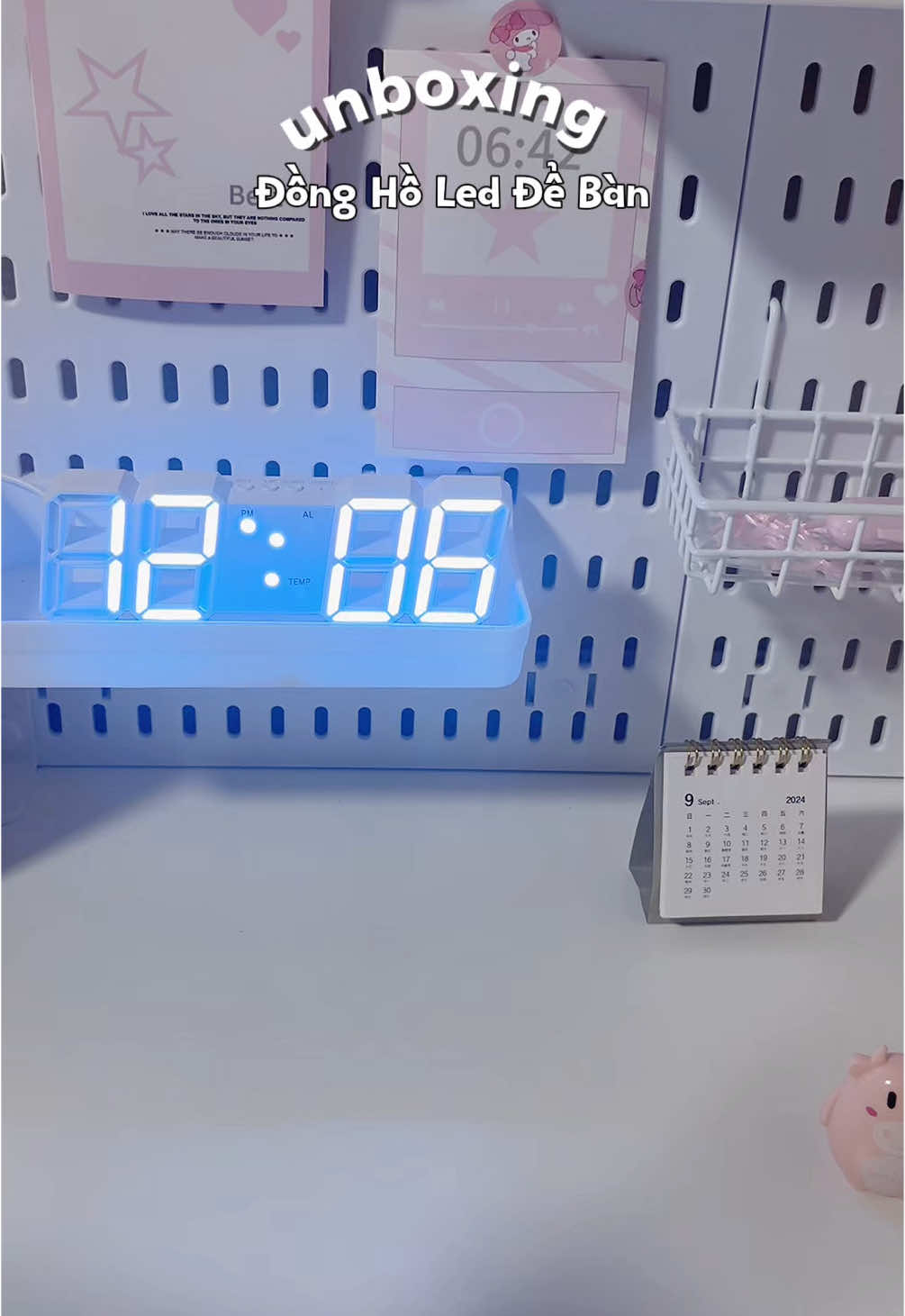 Đồng Hồ Led Để bàn siu xinh, decor xinh lém nè #dongholeddeban #dongholed3d #dongholed #dongholeddecor #unboxing #haaju 
