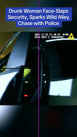 Drunk Woman Face-Slaps Security, Sparks Wild Alley Chase with Police#cops #copsoftiktok 